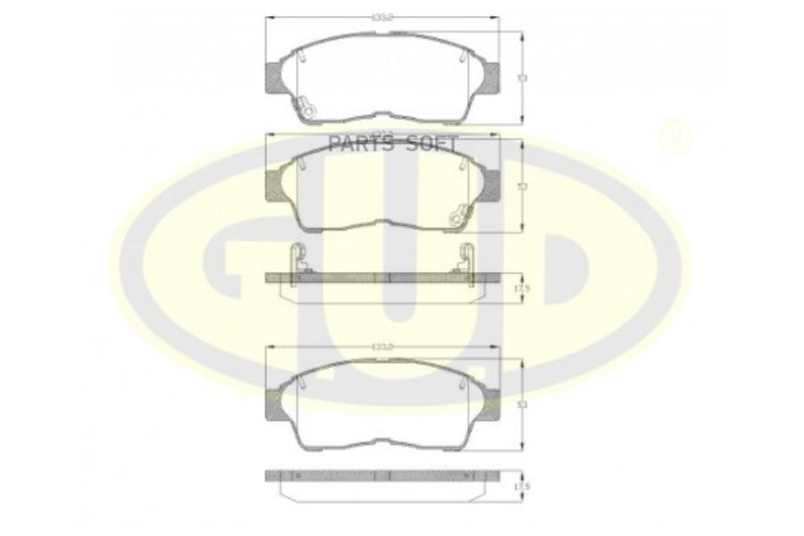

Тормозные колодки G.U.D. передние дисковые GBP040202