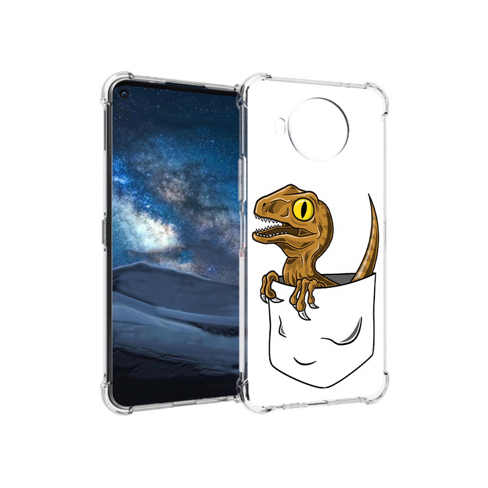 

Чехол MyPads Tocco для Nokia 8.3 динозавр в кармане (PT227053.110.327), Прозрачный, Tocco