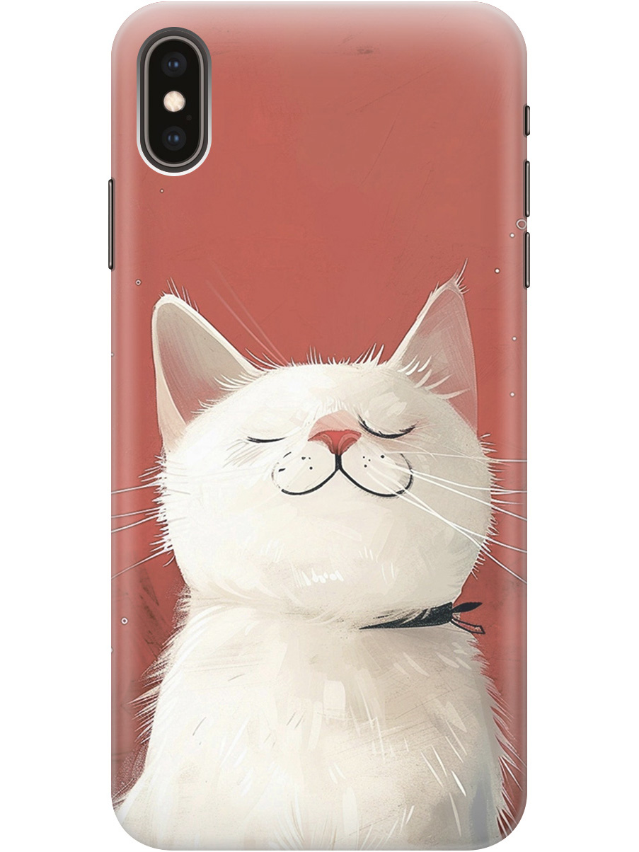 

Силиконовый чехол на Apple iPhone XS Max с принтом "Гордый котик", Прозрачный;белый;красный, 719086212