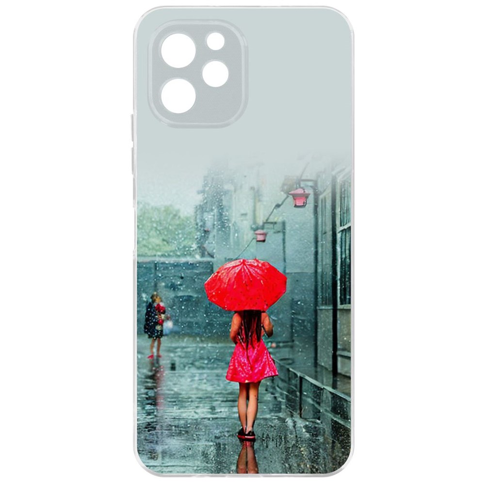 

Чехол-накладка Case Красный зонтик для Huawei Nova Y61, Прозрачный