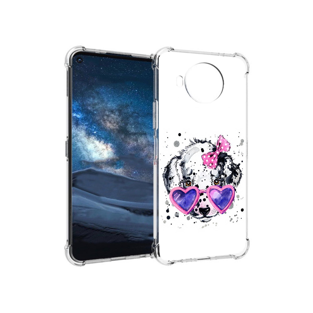 

Чехол MyPads Tocco для Nokia 8.3 долматинец в очках (PT227053.110.337), Прозрачный, Tocco