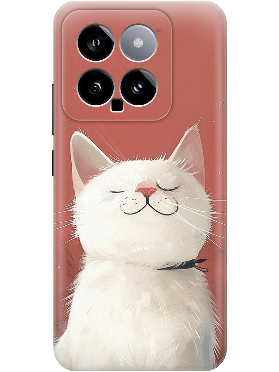

Силиконовый чехол на Xiaomi 14 с принтом "Гордый котик", Прозрачный;белый;красный, 777769912