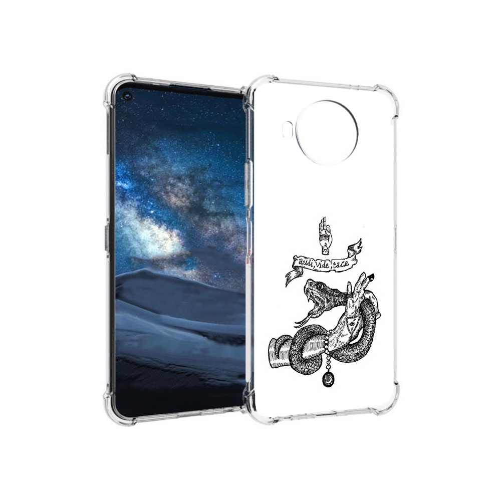 

Чехол MyPads Tocco для Nokia 8.3 змея на руке рисунок (PT227053.110.366), Прозрачный, Tocco