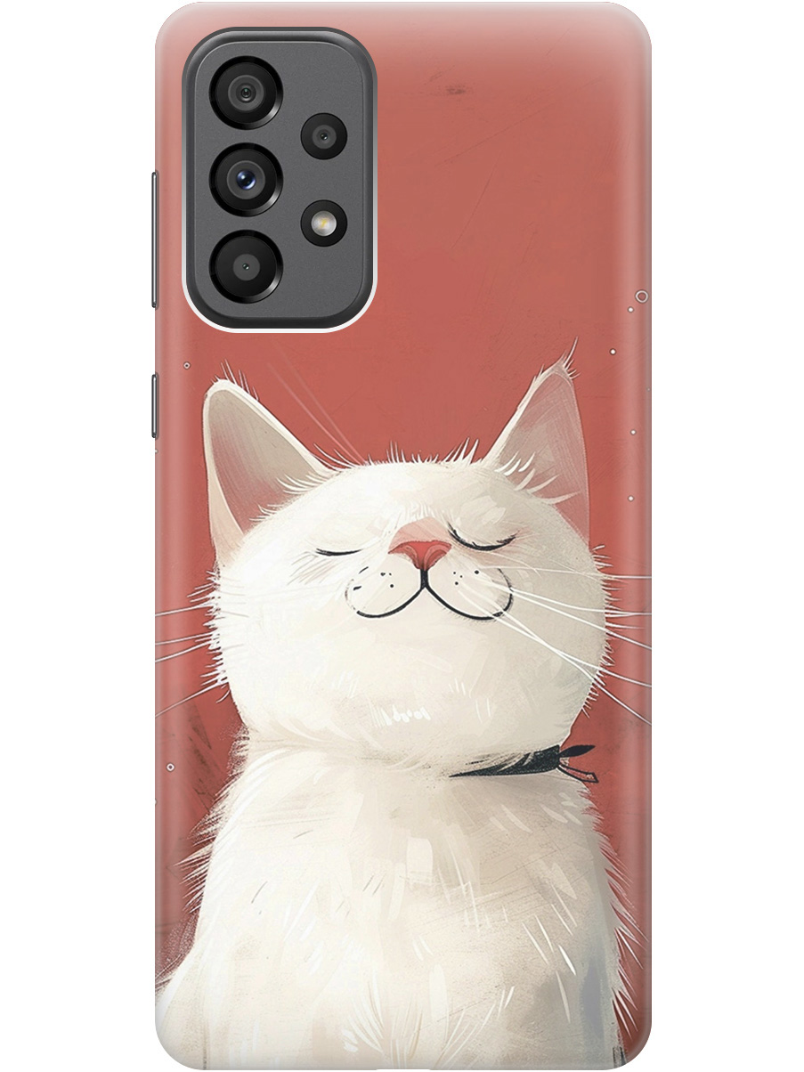 

Силиконовый чехол на Samsung Galaxy A73 5G с принтом "Гордый котик", Прозрачный;белый;красный, 740133112