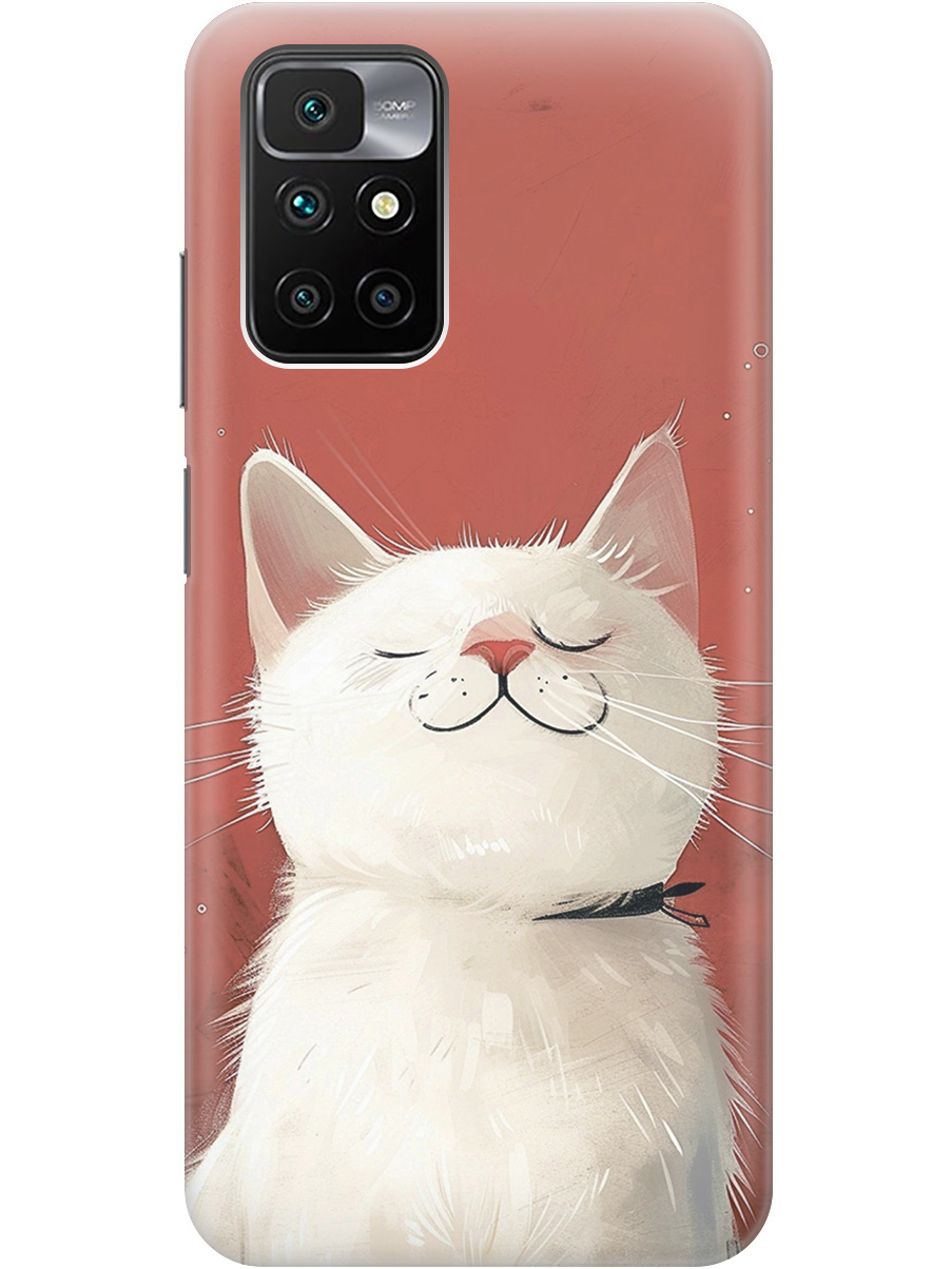 

Силиконовый чехол на Xiaomi Redmi 10 с принтом "Гордый котик", Прозрачный;белый;красный, 731907112