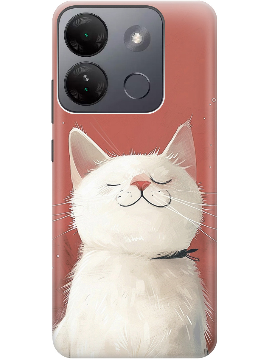 

Силиконовый чехол на Infinix Smart 7 HD с принтом "Гордый котик", Прозрачный;белый;красный, 769392012