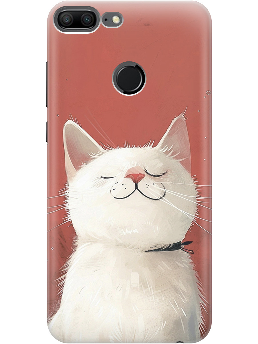 

Силиконовый чехол на Honor 9 Lite с принтом "Гордый котик", Прозрачный;белый;красный, 717568412