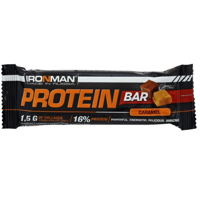 Протеиновый батончик Ironman Protein bar с Коллагеном Карамель 30х35г