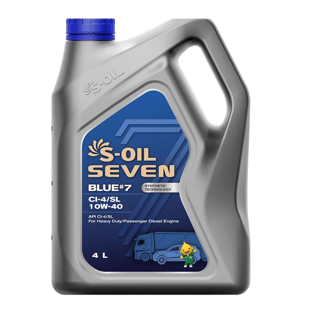 Моторное масло S-OIL SEVEN синтетическое BLUE#7 CI-4/SL 10W40 4л
