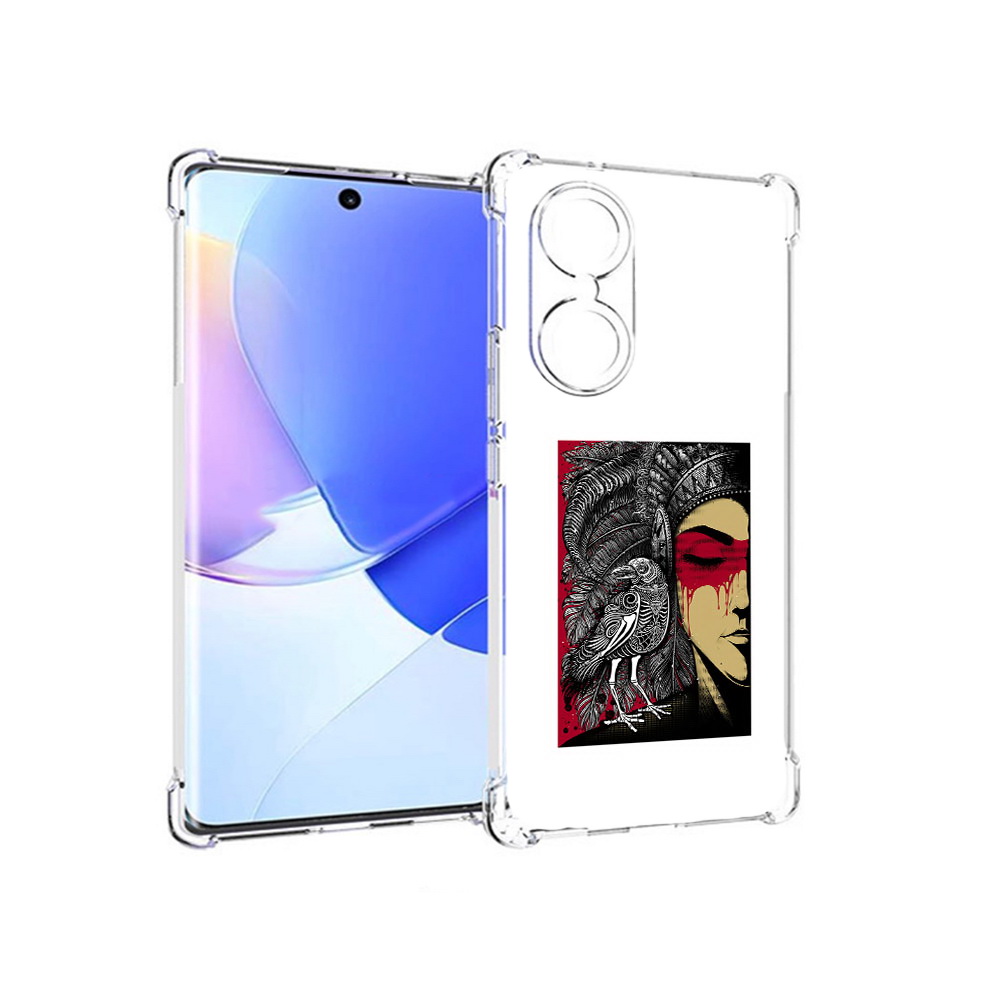 

Чехол MyPads Tocco для Honor 60 девушка с вороном в абстракции, Прозрачный, Tocco