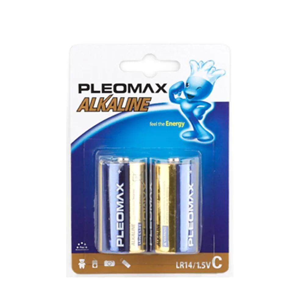 Элемент питания Pleomax LR14/343 BL2, комплект 4 батарейки (2 упак. х 2шт.) новогодний светодиодный камин светильник печь эра egnik p02 2 lr14 c 24 17 33 см б0060487
