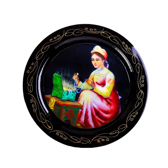 

Тарелка декоративная «Сказки», D=18 см, лаковая миниатюра, микс, Лаковая миниатюра - Сказки