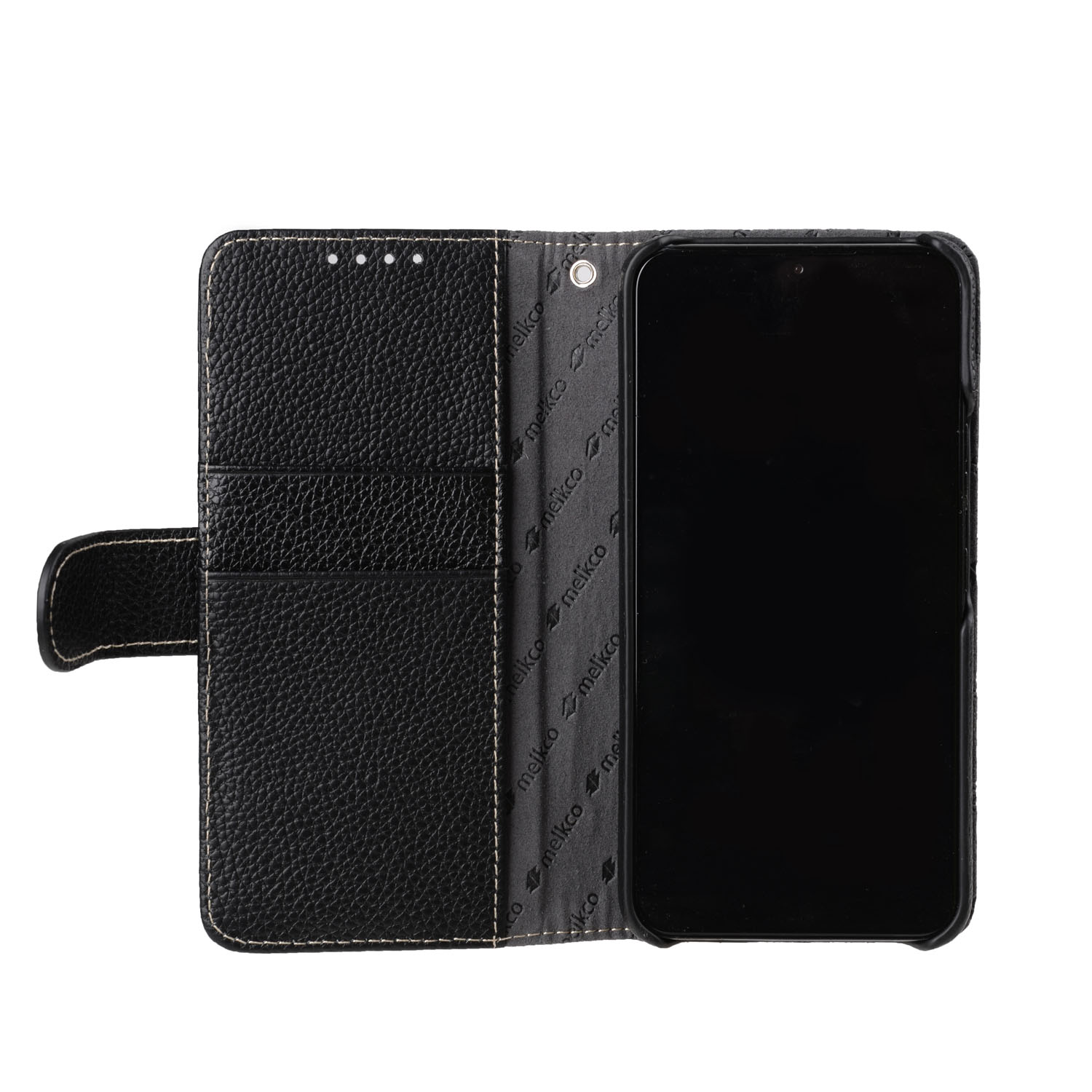 фото Кожаный чехол книжка melkco wallet book type для samsung galaxy s22, черный