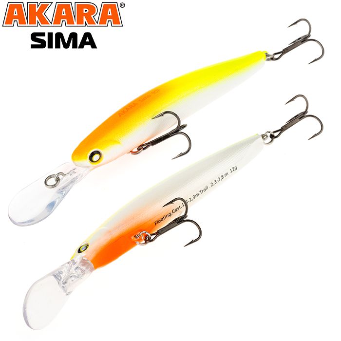 

Воблер Akara Sima 90F 12 гр 3/7 oz 3,5 in A166, Разноцветный, Sima