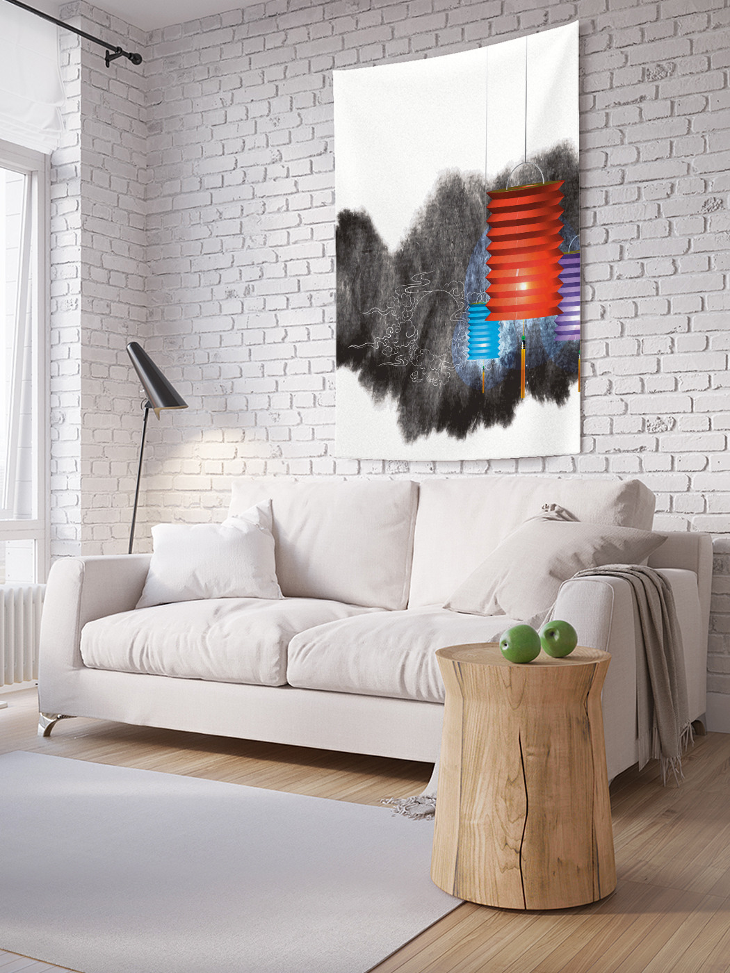 фото Вертикальное фотопанно на стену joyarty "китайские светильники", 150x200 см