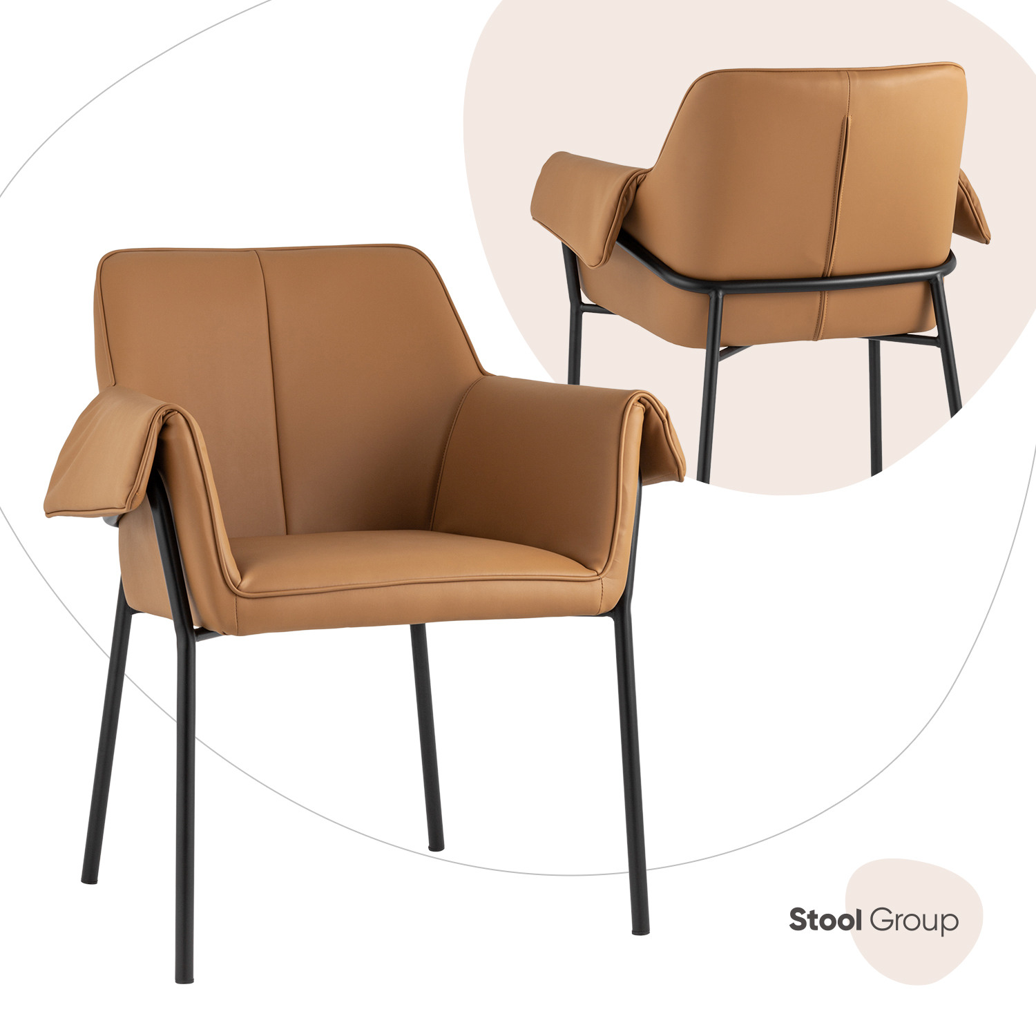 

Стул Stool Group FDC9469_Brown-28, коричневый, Бесс