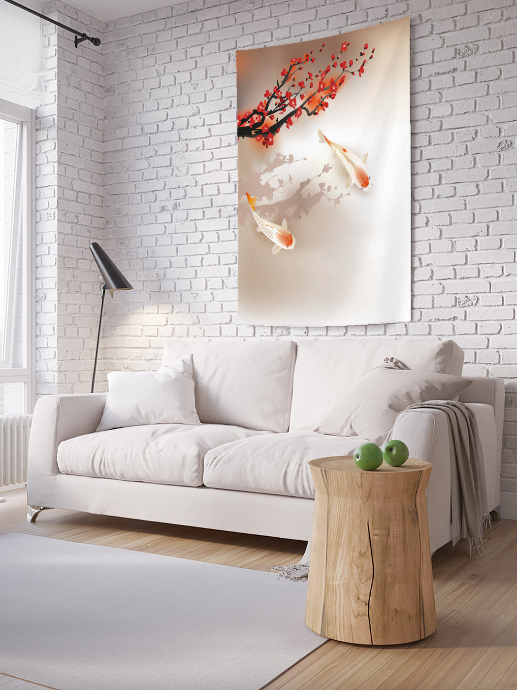 

Вертикальное фотопанно на стену JoyArty Рыбы кои под сакурой 150x200 см, Рыбы кои под сакурой