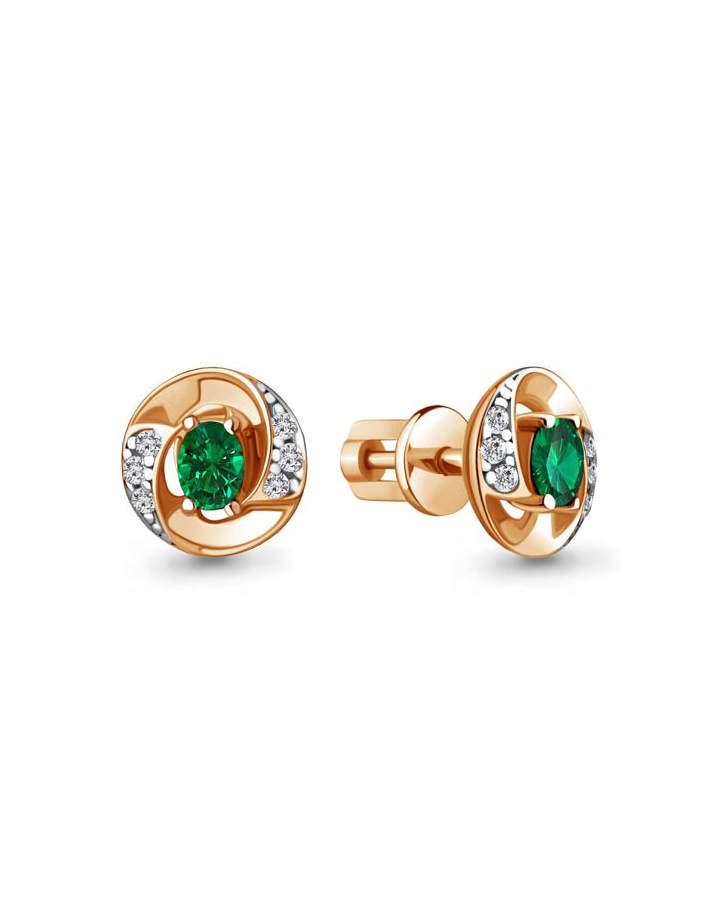 

Серьги пусеты из серебра TEO MAORI 849247АГ.6, изумруд искусственный, 849247АГ.6