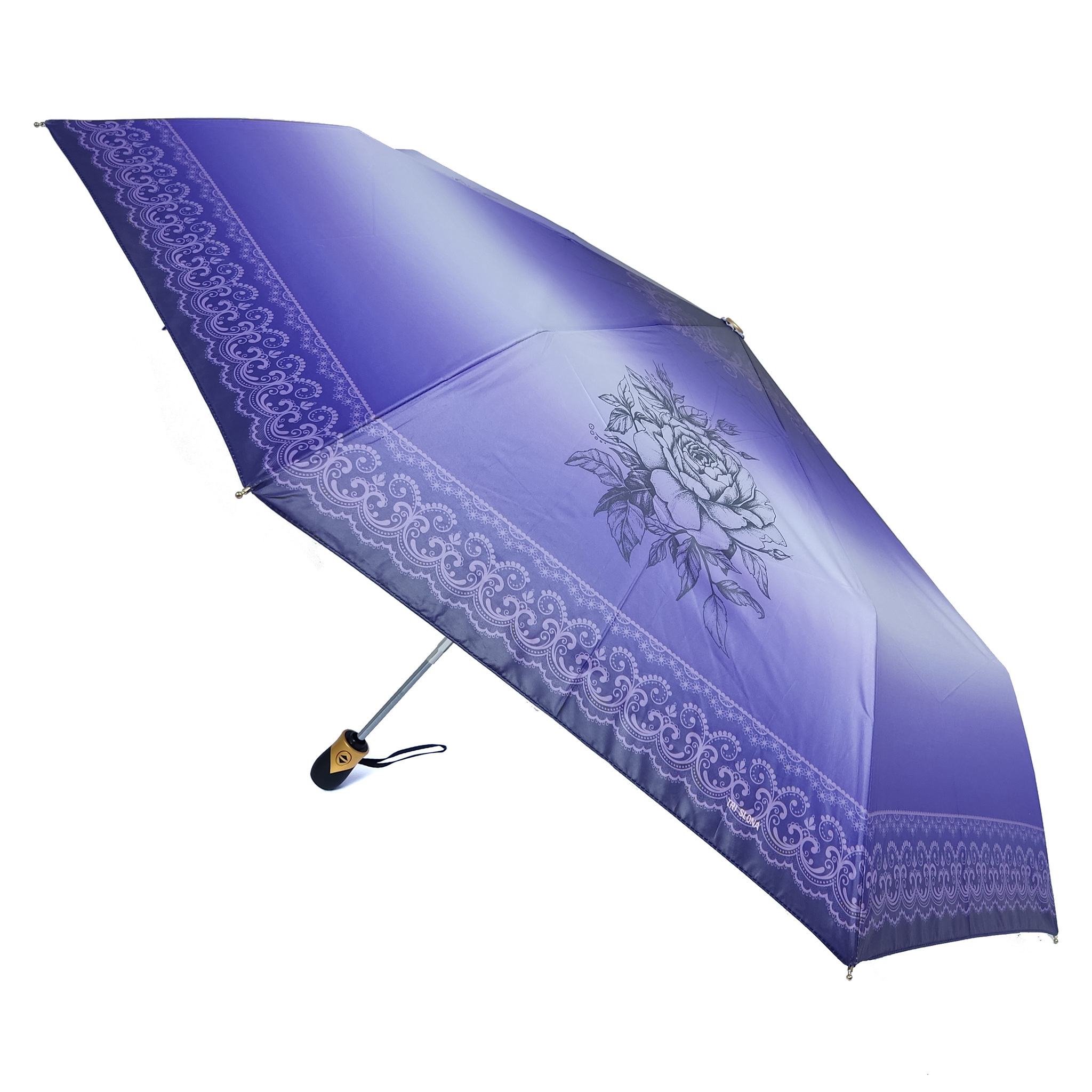 Зонт складной автоматический женский Три Слона 3810-A, фиолетовый