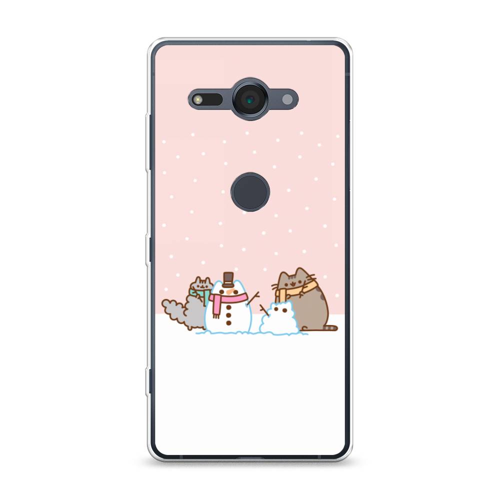 

Чехол для Sony Xperia XZ2 Compact "Котики в снегу", Розовый;белый;серый, 52950-5