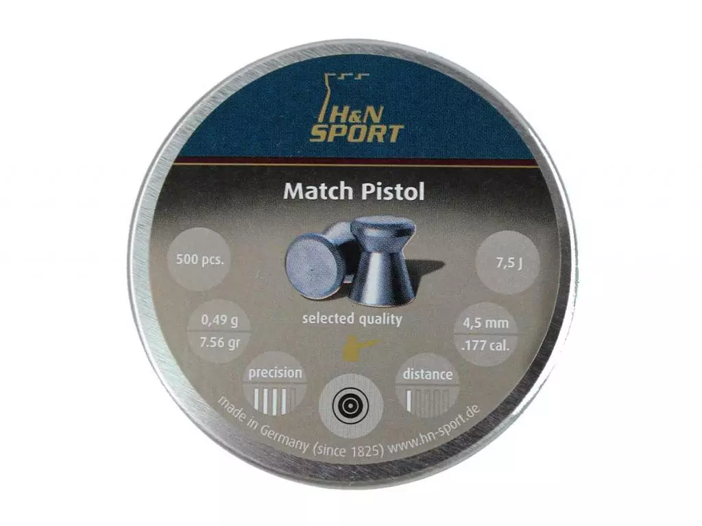 Пули пневматические H&N Match Pistol 4,5 мм 0,49 г, 500 штук