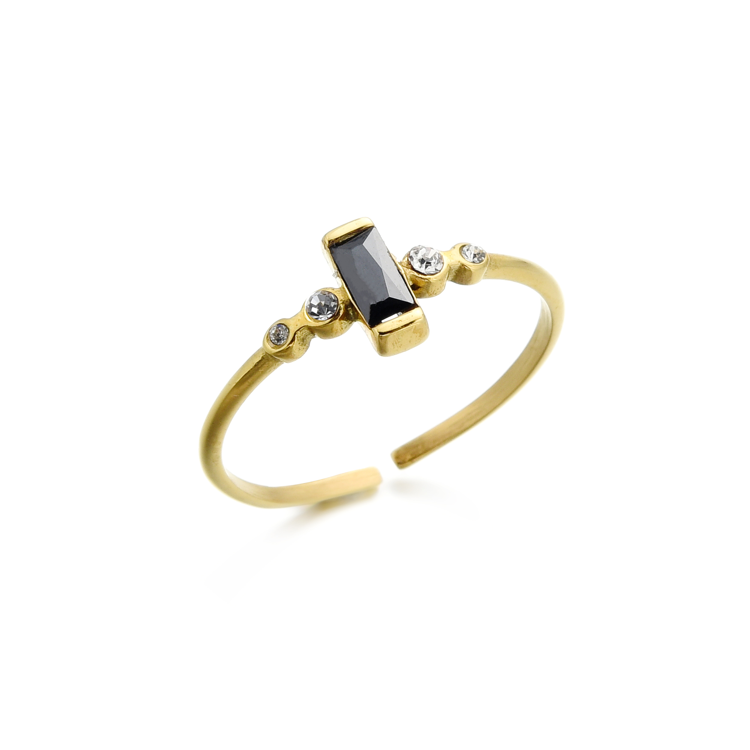 Кольцо женское CONNIE.steel CR0330046B, желто-черное
