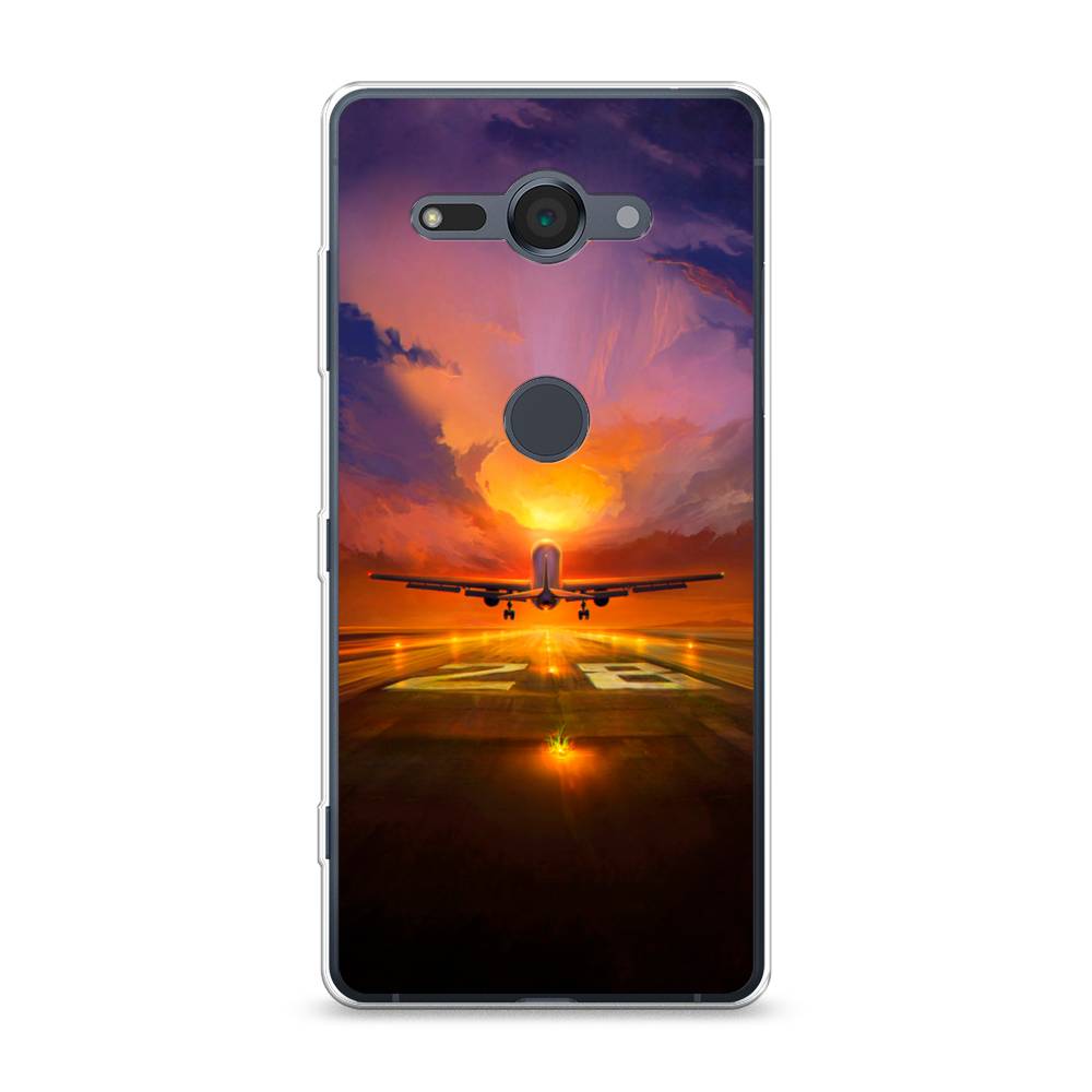 

Чехол для Sony Xperia XZ2 Compact "Самолет на посадке", Оранжевый;синий, 52950-6