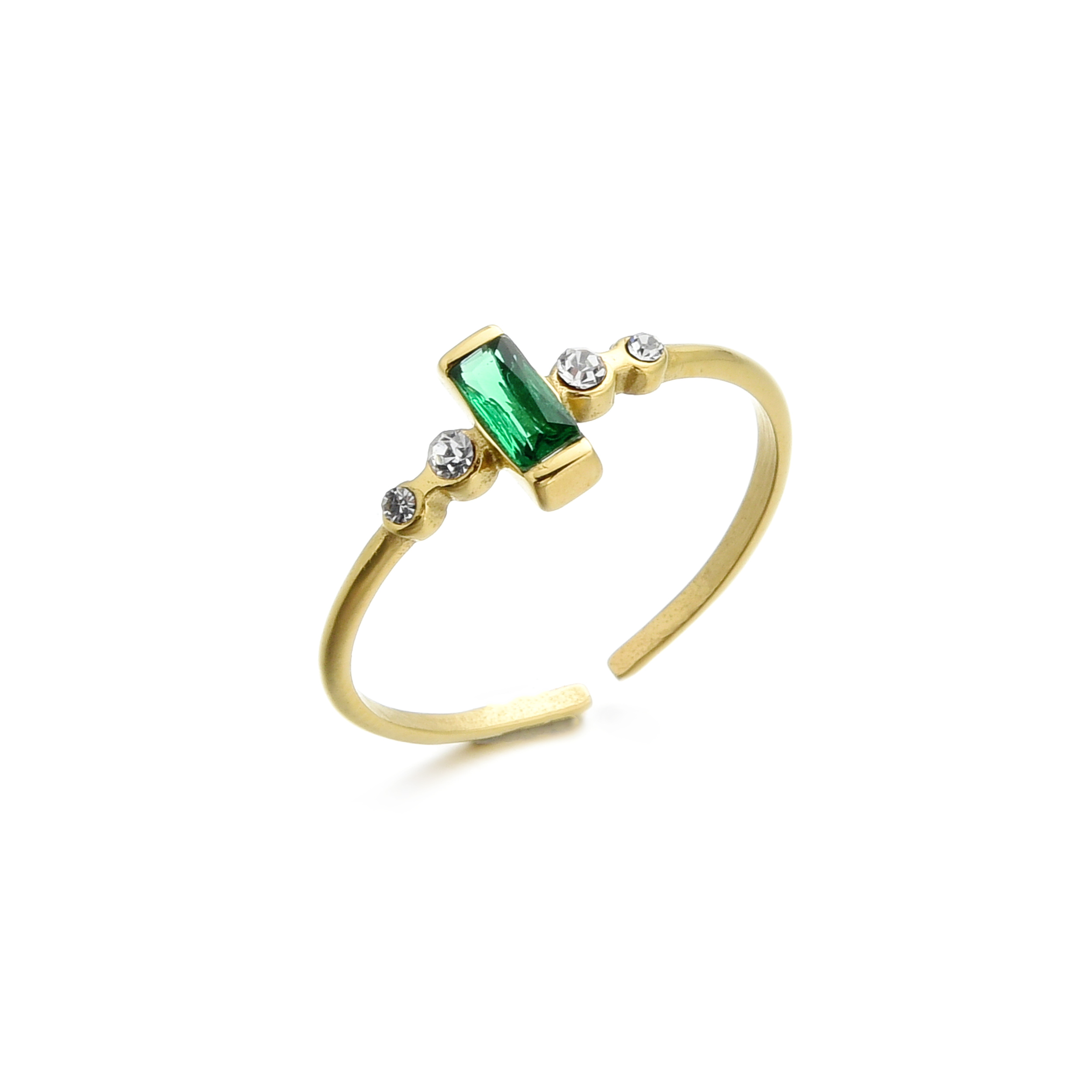 Кольцо женское CONNIE.steel CR0330046G, желто-зеленое
