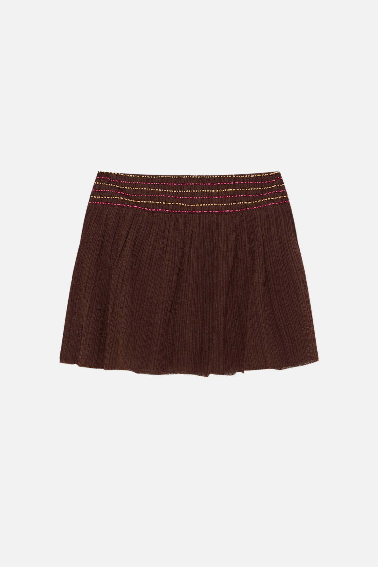 Юбка женская Pull&Bear PUL554047465 коричневая L. Доставка из-за рубежа.