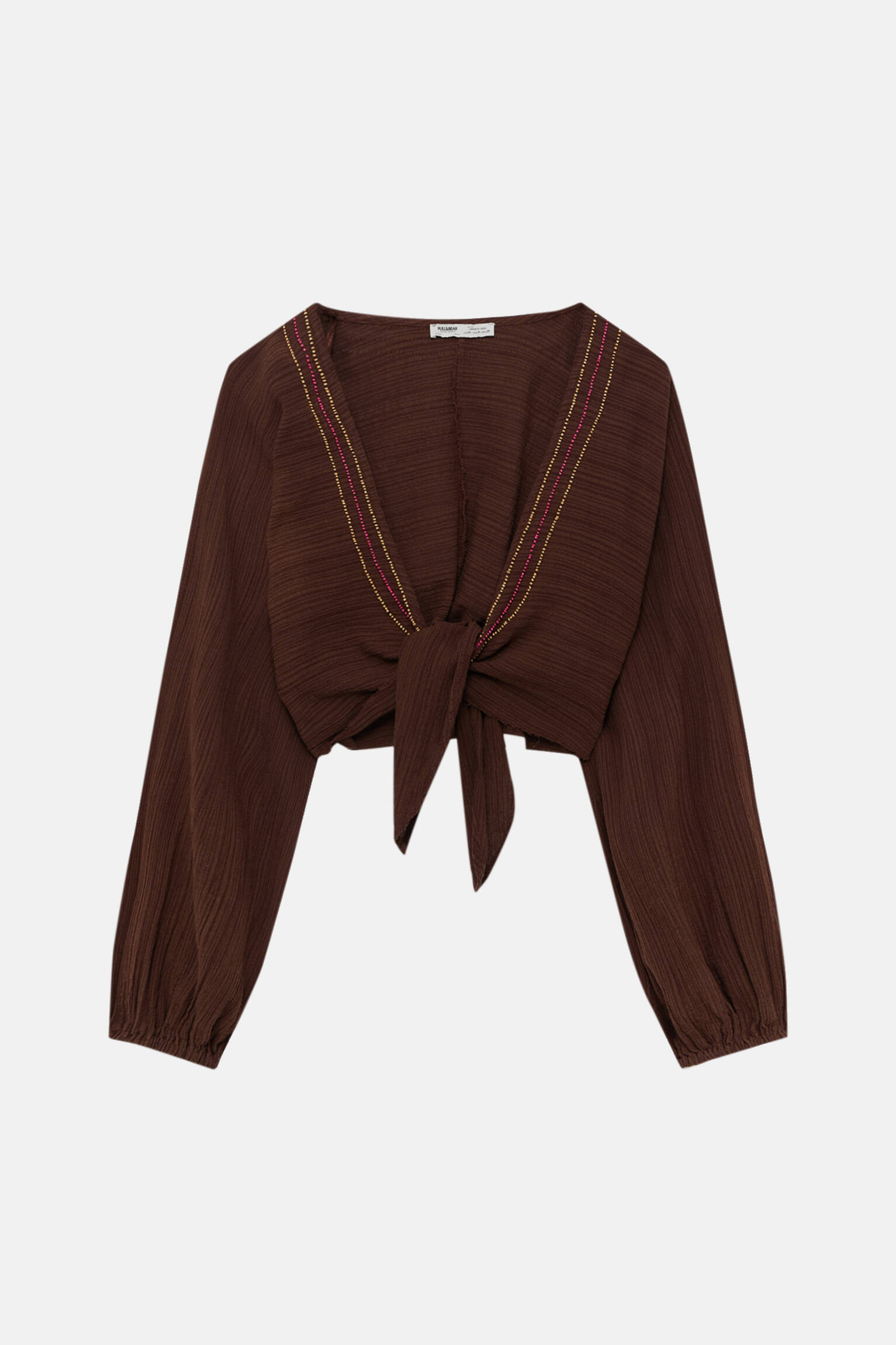 Болеро женское Pull&Bear PUL554061286 коричневое M. Доставка из-за рубежа.