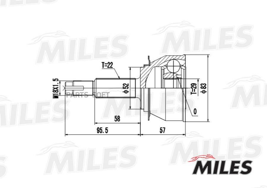 

Шрус Daewoo Nexia 1.5 96- Нар. Miles арт. GA20081