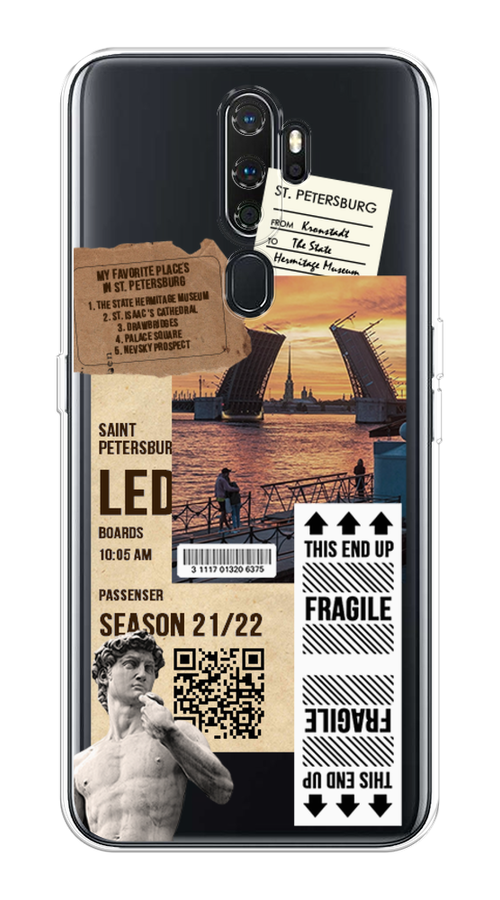 

Чехол на Oppo A5 "Санкт-Петербург коллаж", Коричневый;бежевый;белый, 251350-6