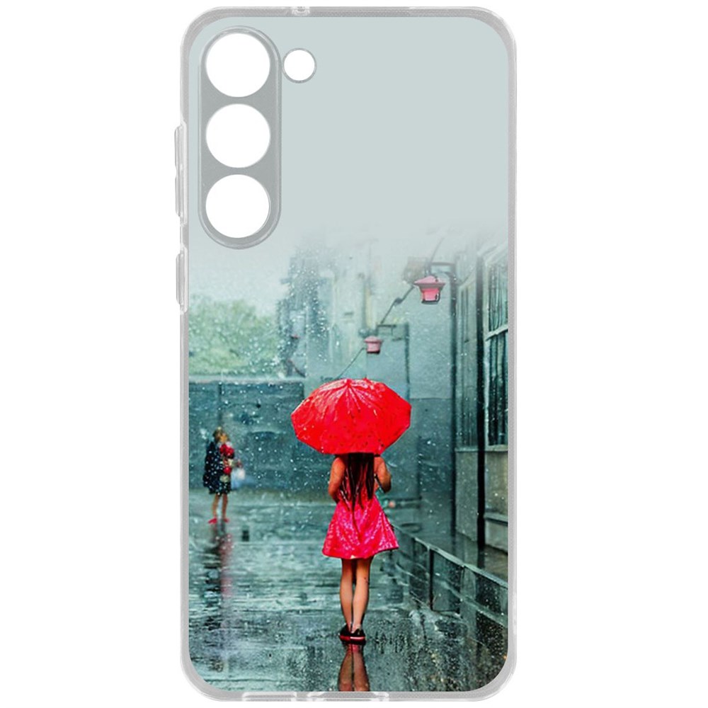 

Чехол-накладка Case Красный зонтик для Samsung Galaxy S23+, Прозрачный
