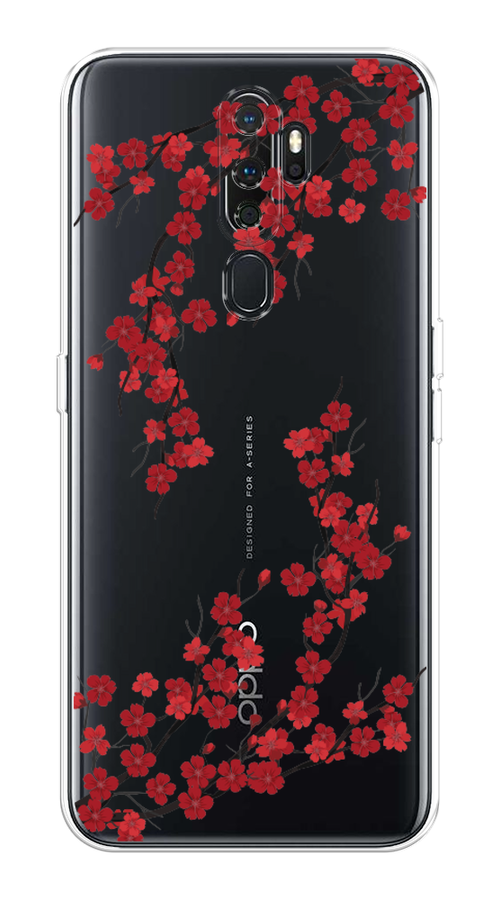 

Чехол на Oppo A5 "Красная сакура", Красный;черный, 251350-2