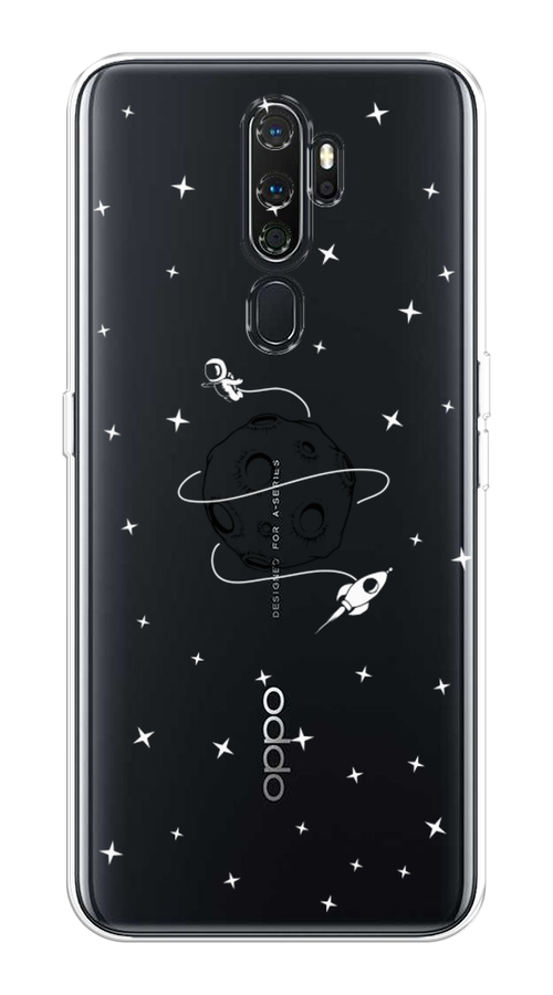 

Чехол на Oppo A5 "Полет вокруг луны", Белый;серый;черный, 251350-2