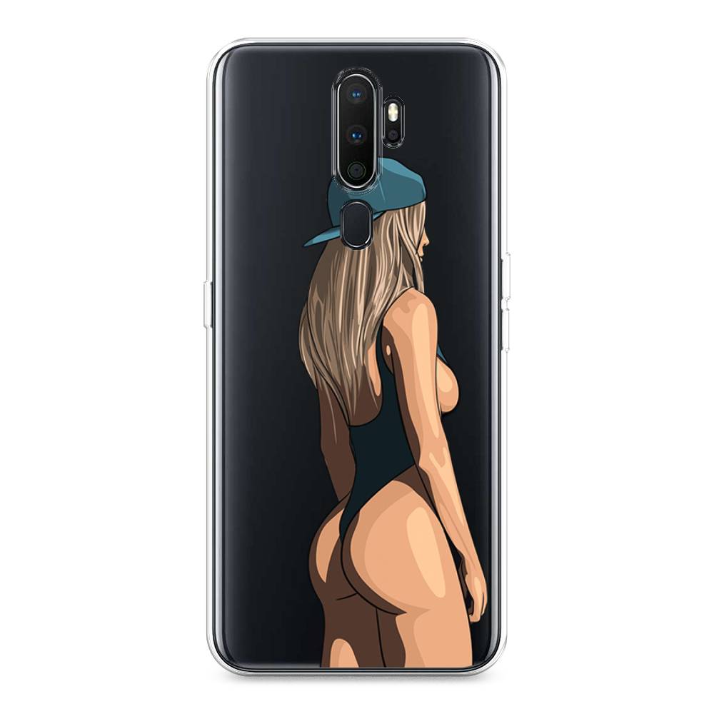 

Чехол на Oppo A5 "Девушка в черном купальнике", Зеленый;бежевый;черный, 251350-6