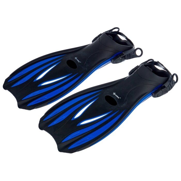 Ласты для плавания Wave гибкие, запатентованный дизайн, черно-синие, L (44-48 RU)