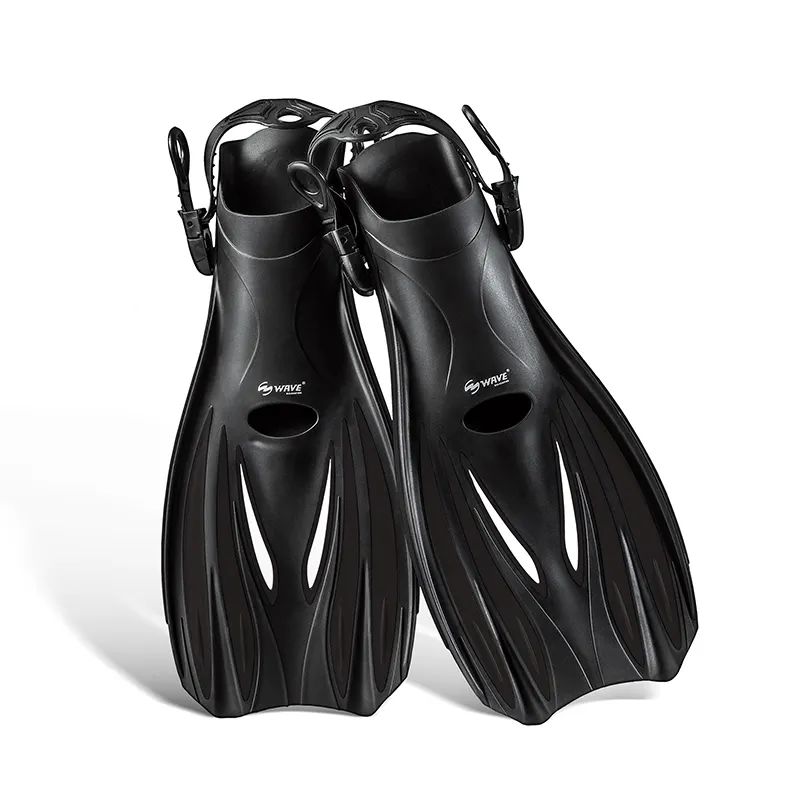 Ласты для плавания Wave гибкие, запатентованный дизайн, черные, М (39-43 RU)