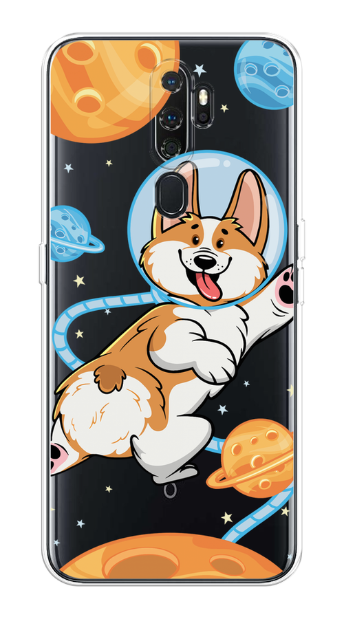 

Чехол на Oppo A5 "Корги-космонавт", Голубой;бежевый;белый, 251350-1
