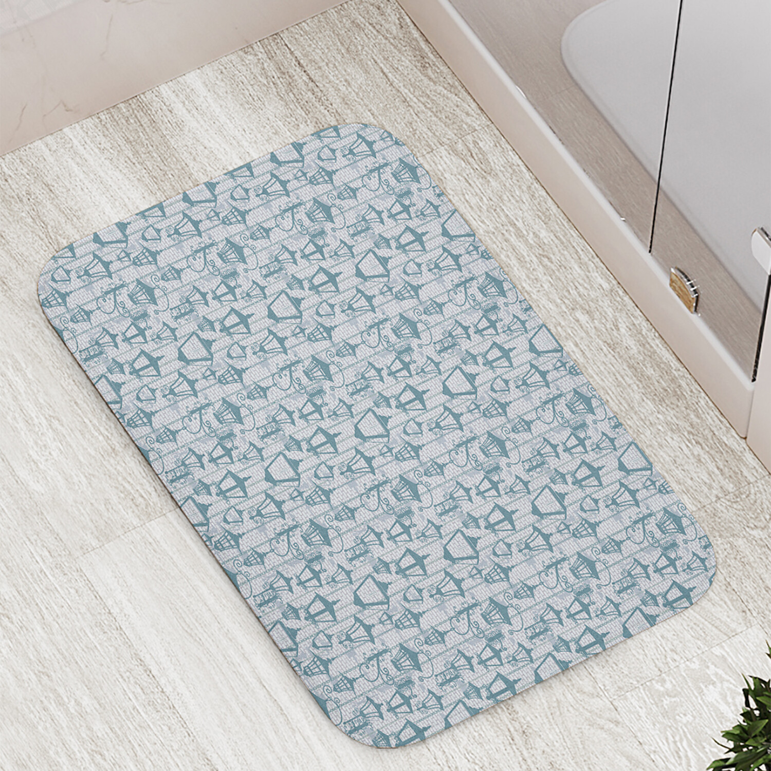 

Коврик противоскользящий JoyArty "Винтажные фонари" для ванной сауны бассейна 77х52 см, Винтажные фонари