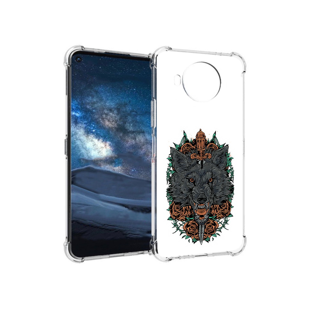 

Чехол MyPads Tocco для Nokia 8.3 красивый злой волк (PT227053.110.409), Прозрачный, Tocco