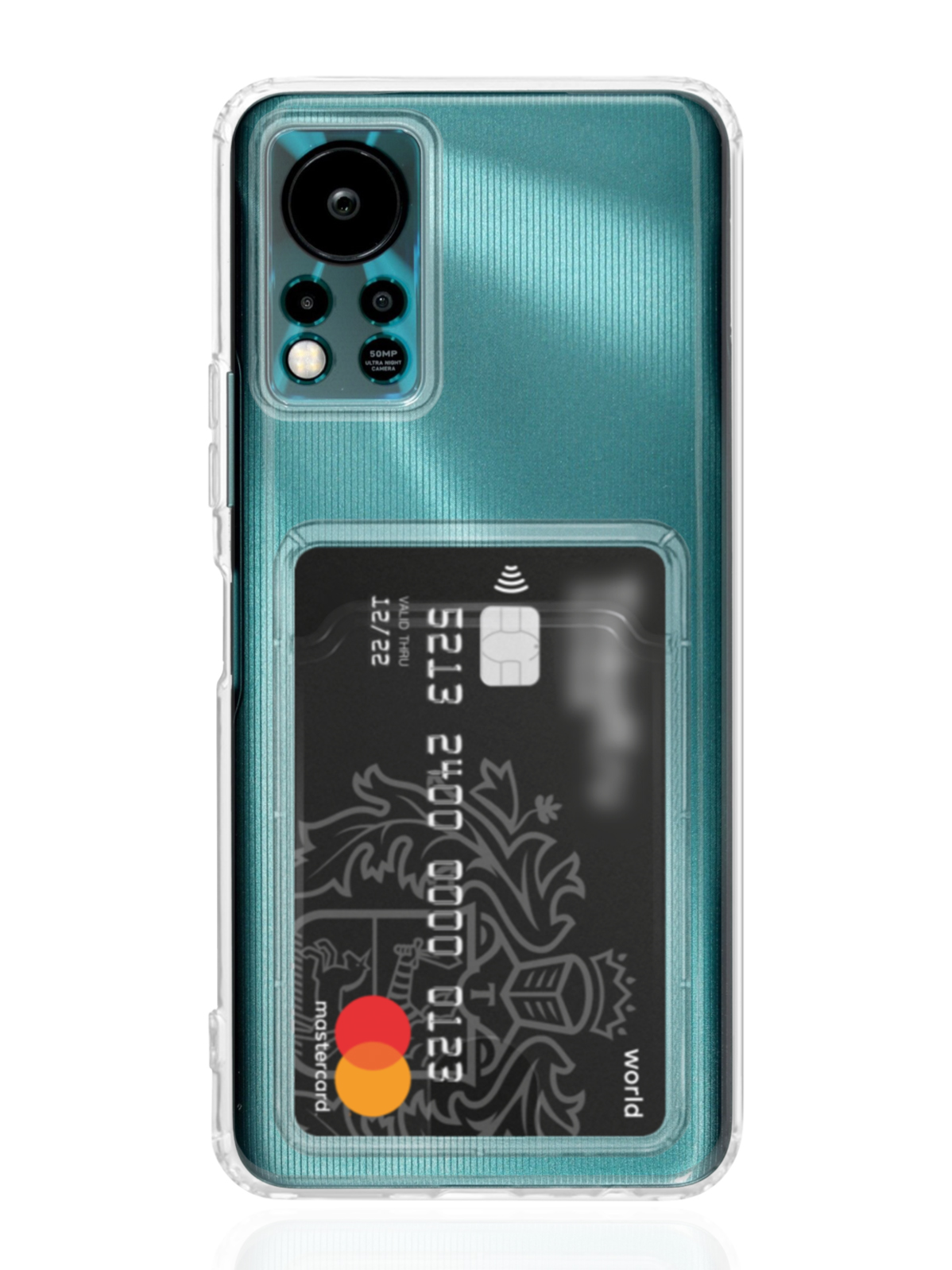 

Чехол MustHaveCase с карманом для карт для Infinix Hot 11s NFC, Прозрачный