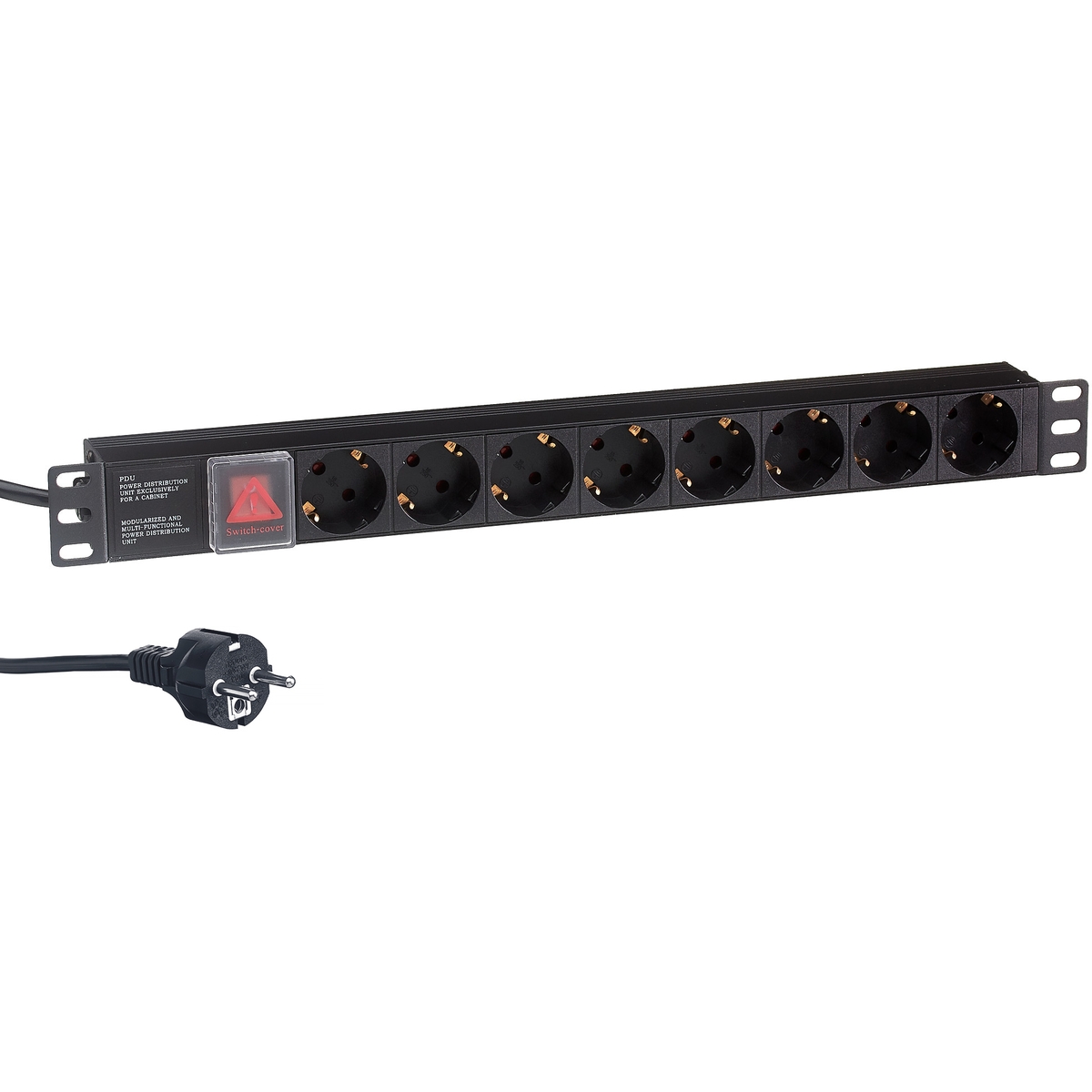 фото Блок розеток exegate serverpro pdu-19h804 al-8s-eu2.5cu-sw, 19, 1u, алюминий, 8schuko, евр