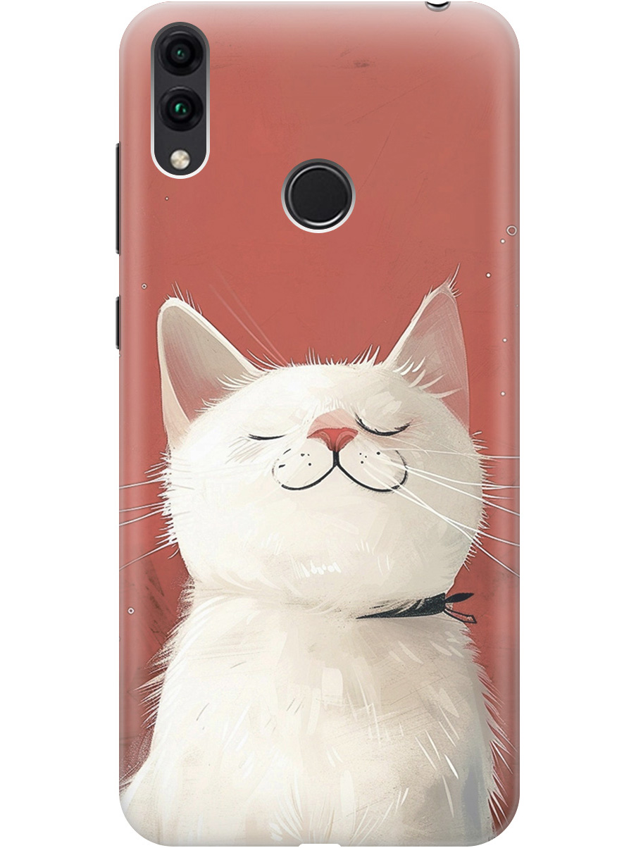 

Силиконовый чехол на Honor 8C с принтом "Гордый котик", Прозрачный;белый;красный, 719708812