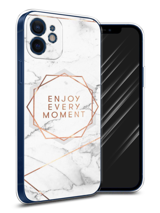 

Чехол Awog на Apple iPhone 12 mini / Айфон 12 mini "Enjoy every moment мрамор", Разноцветный, 12650-7