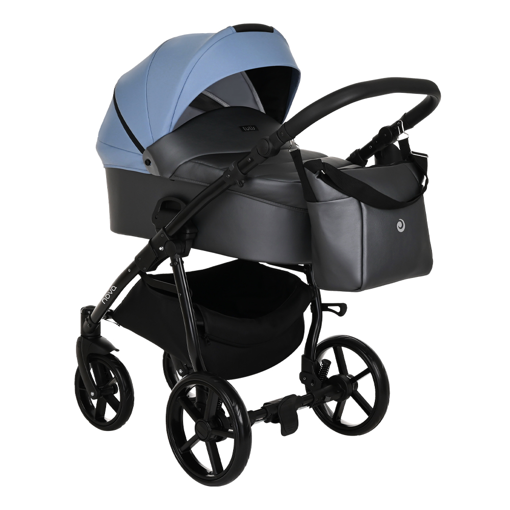 

Коляска 2 в 1 Tutis Novo кожа Antracite Metalic/Blue Shadow, 2 в 1 Tutis Novo