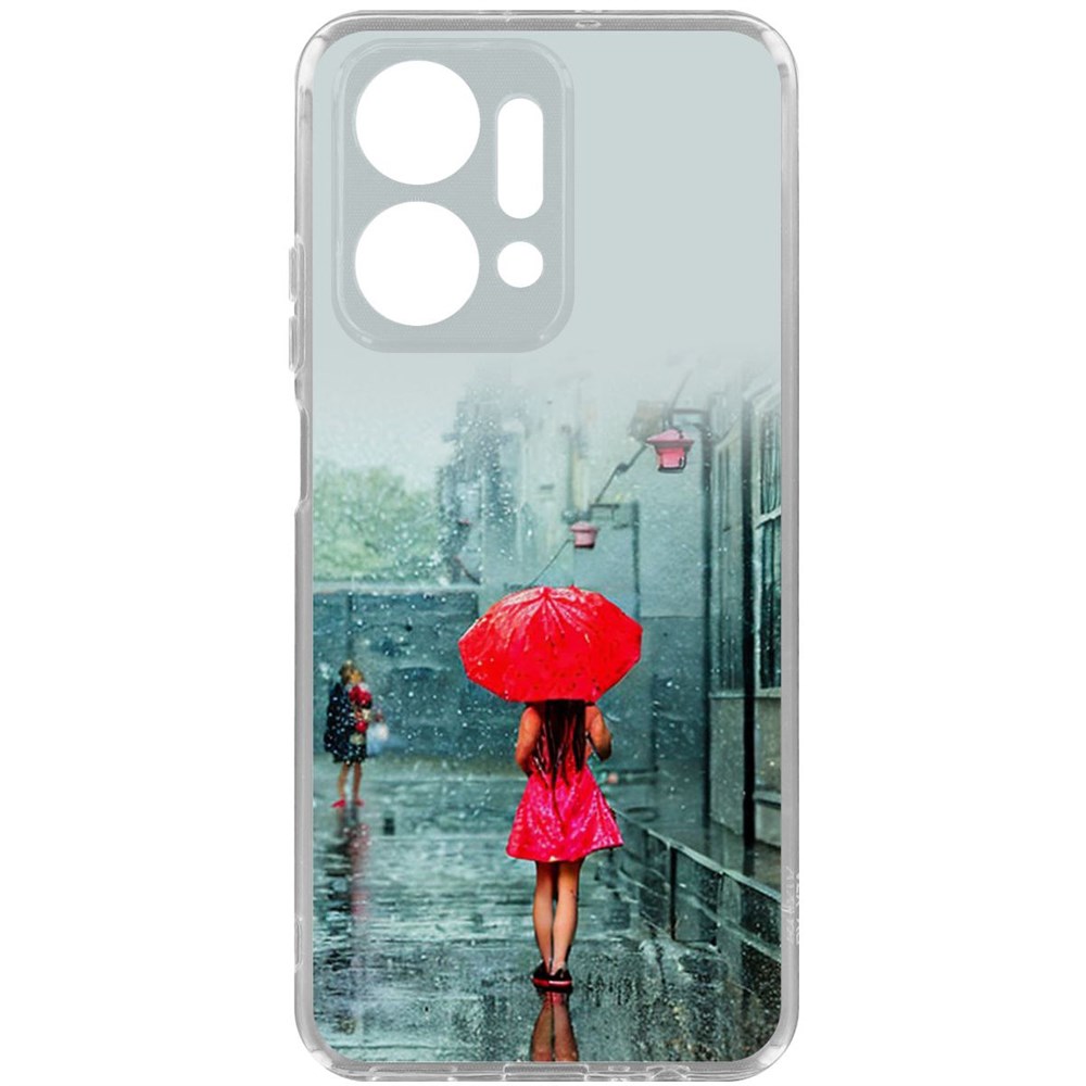 

Чехол-накладка Case Красный зонтик для Honor X7a, Прозрачный