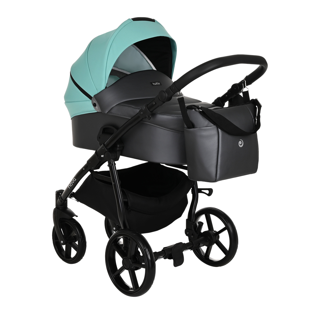 

Коляска 2 в 1 Tutis Novo кожа Antracite Metalic/Mint, 2 в 1 Tutis Novo