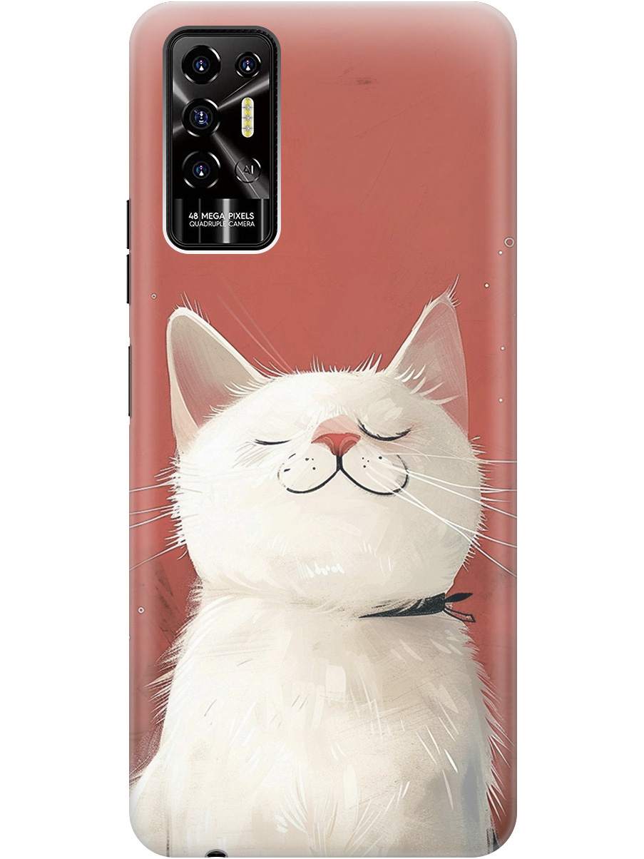 

Силиконовый чехол на Tecno Pova 2 с принтом "Гордый котик", Прозрачный;белый;красный, 741736012