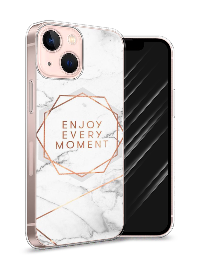 

Чехол Awog на Apple iPhone 13 mini / Айфон 13 mini "Enjoy every moment мрамор", Разноцветный, 14150-7
